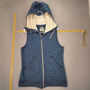 Burton WB Starr Vest Womens Medium Blue Hooded Fleece Full Zip Pockets Lined